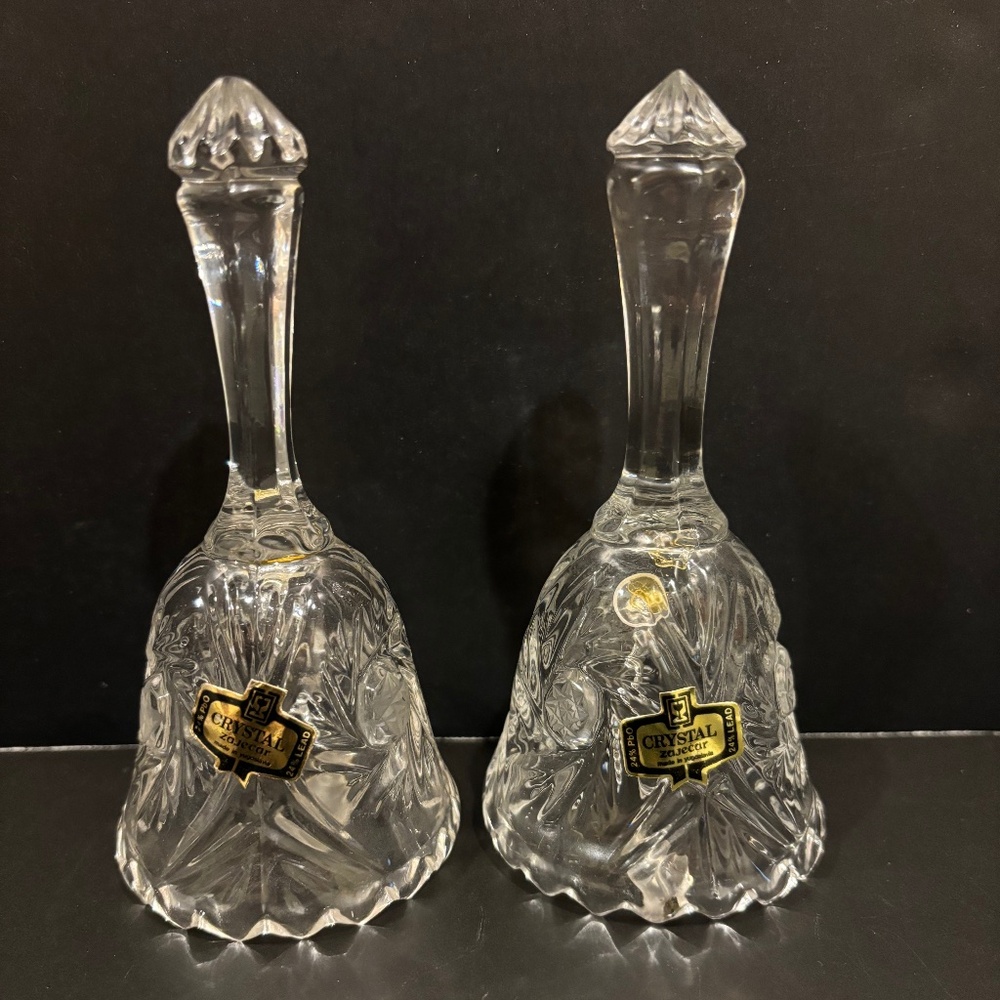 Zajecar Hand Cut 24% Lead Crystal Sunburst Bell 5" (Yugoslavia, 1 of 2 Avail.)